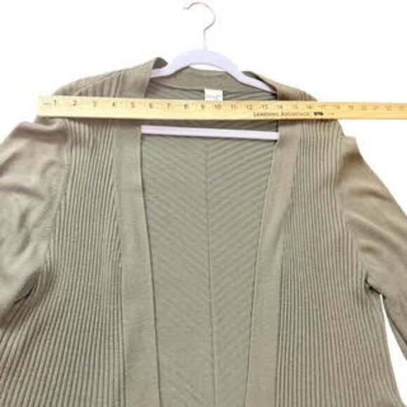 Terra & Sky Olive Green Open Front Longline Cardigan Sweater Women’s Plus 2X - Picture 4 of 10